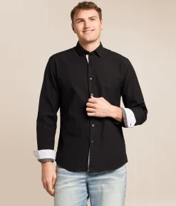 Eight X Textured Stretch Shirt Black New
