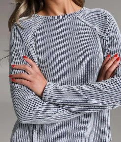 Tops | BKE Textured Stripe Top Charcoal