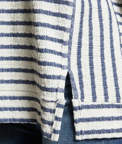 Tops | BKE Textured Stripe Top Indigo Cream