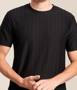 Tops | Nova Industries Textured Stripe T-Shirt Black