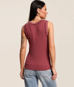 Tops | Gilded Intent Textured Tank Top Burgundy