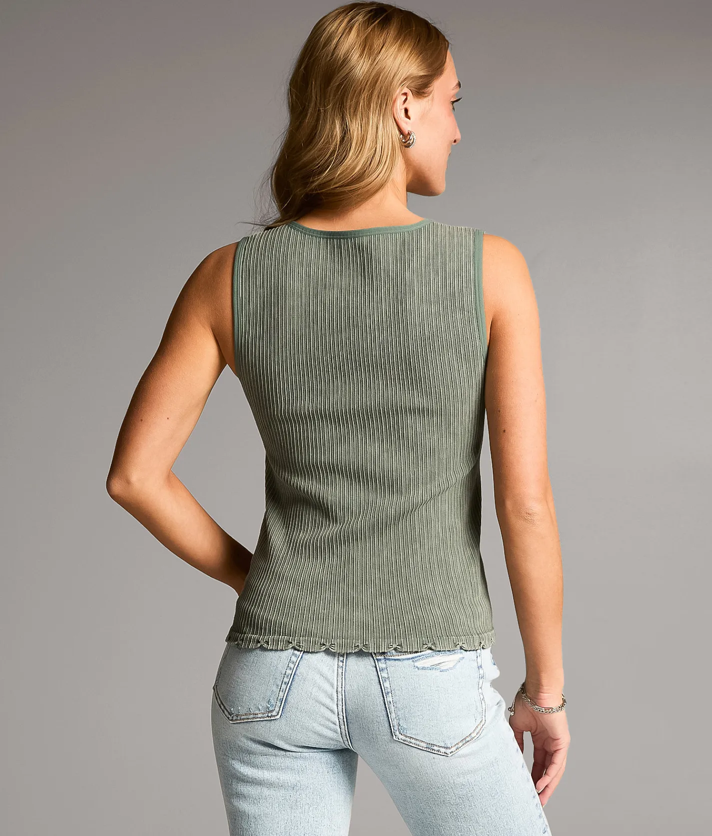 BKE core Textured Tank Top Laurel Wreath Online