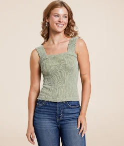 Tops | BKE core Textured Tank Top Black