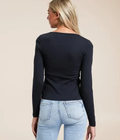 Tops | Willow & Root Textured Top Black