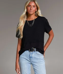 Tops | BKE Textured Top Abyss