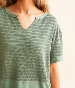 Tops | BKE Textured Top Sea Spray