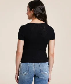 Tops | FITZ + EDDI Textured Top Black