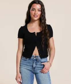 Tops | FITZ + EDDI Textured Top Black