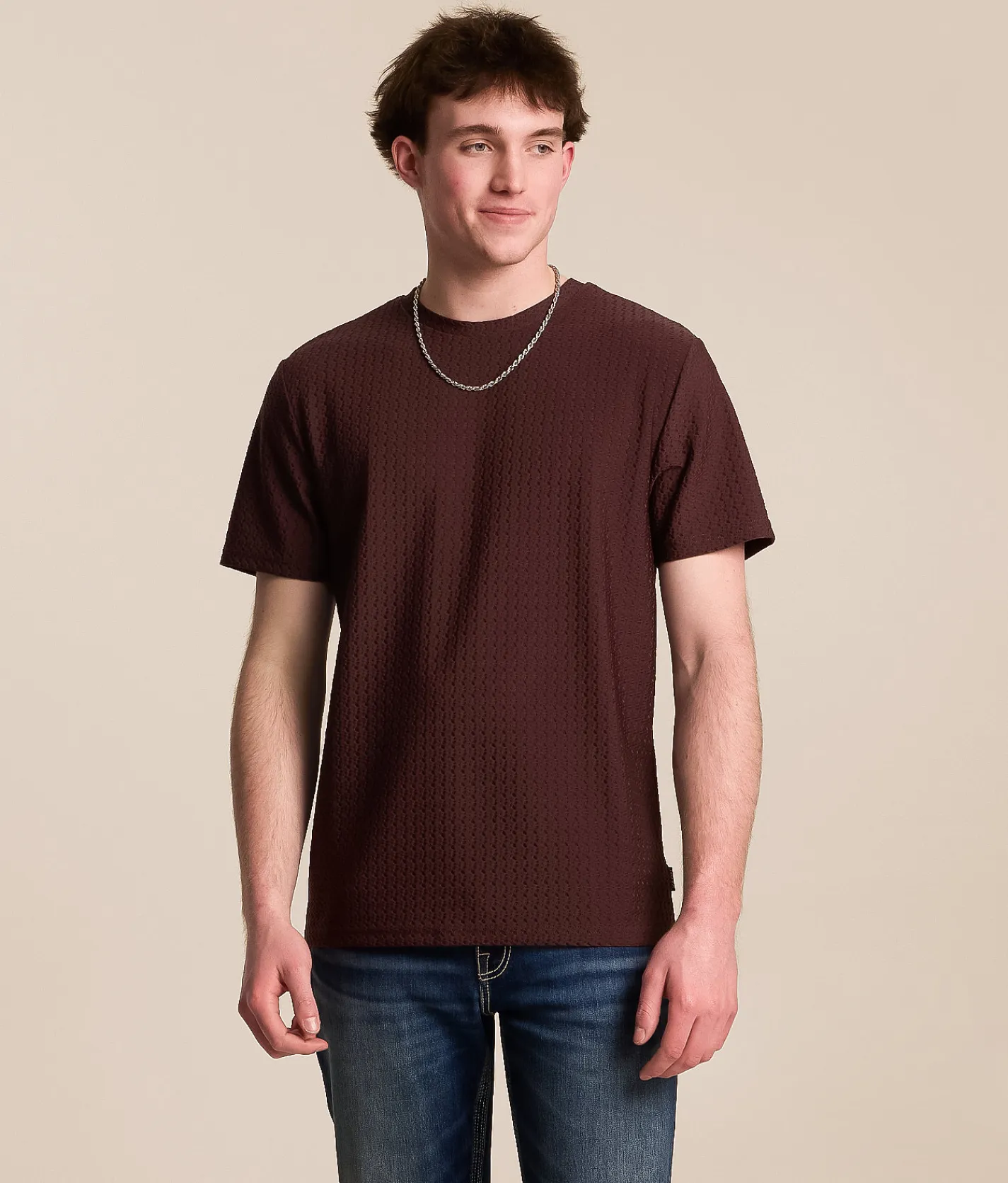 Tops | Nova Industries Textured T-Shirt Raisin