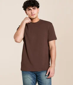 Nova Industries Textured T-Shirt Brown Hot