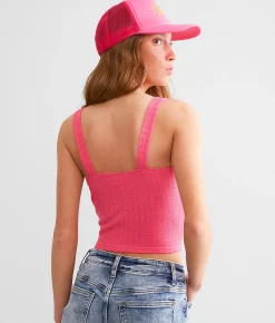 Tops | Willow & Root Textured U-Wire Cropped Tank Top Honeysuckle