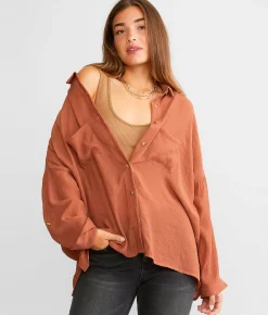 Hyfve Textured Woven Blouse Ivory Cream Clearance
