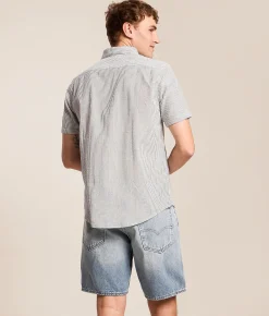 RVCA That'll Do Seersucker Shirt Vintage Navy