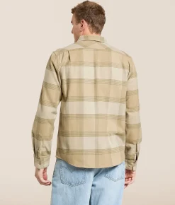 Tops | RVCA That'll Work Flannel Shirt Light Khaki