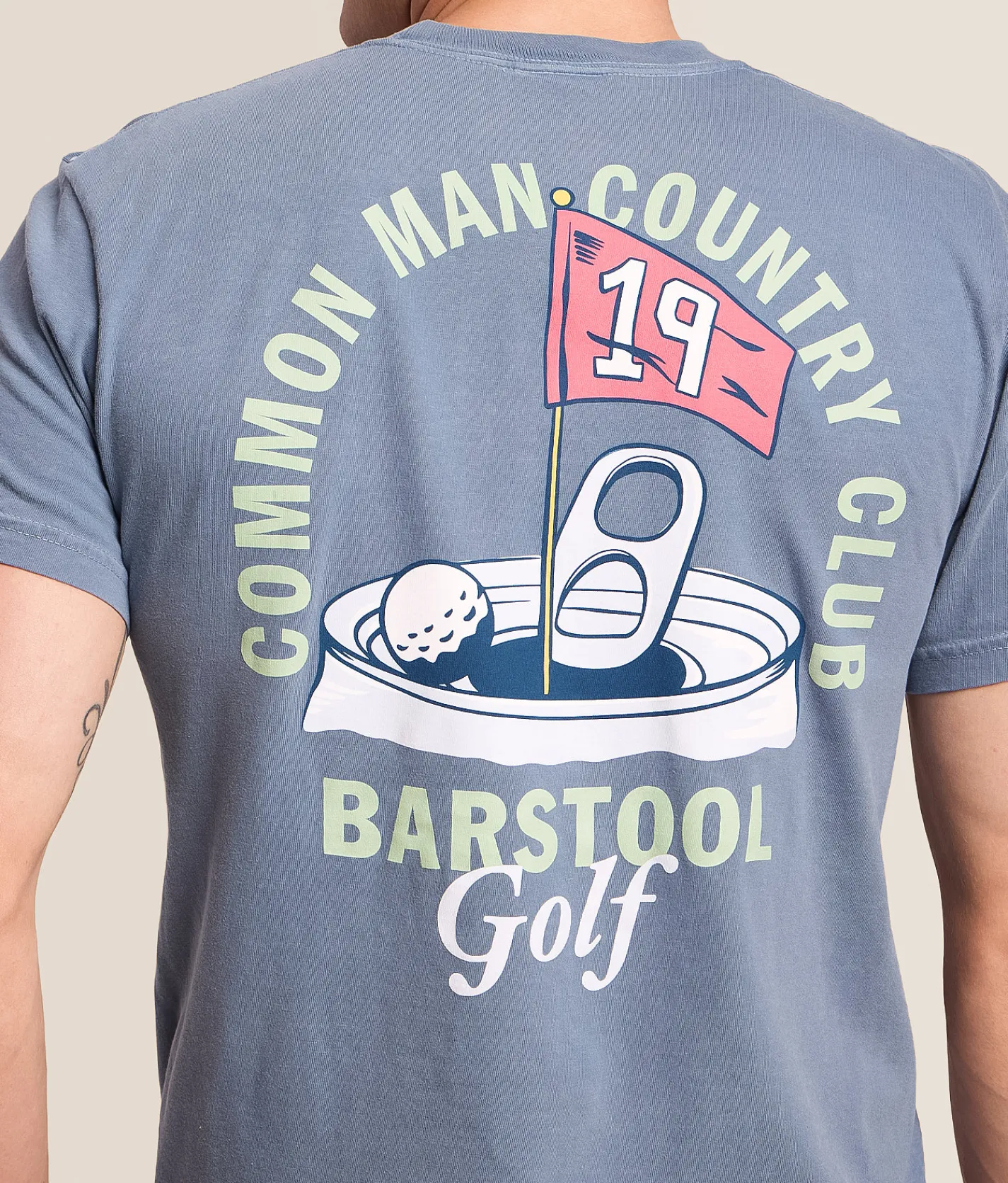 Barstool Sports® 19th Can Golf T-Shirt Blue Jean Clearance