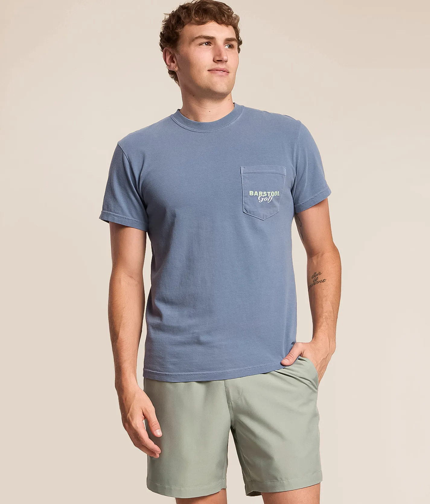 Barstool Sports® 19th Can Golf T-Shirt Blue Jean Clearance