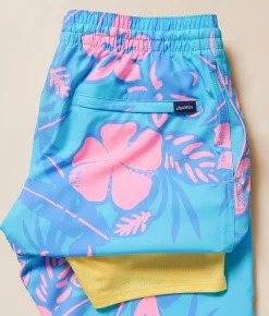 Bottoms | Chubbies The Baja Breezies Stretch Swim Trunks Turquoise Aqua