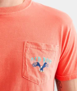 Old Row The Bald Eagle T-Shirt Bright Salmon Hot