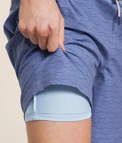 Fair Harbor The Bayberry Waves Stretch Swim Trunks Blue