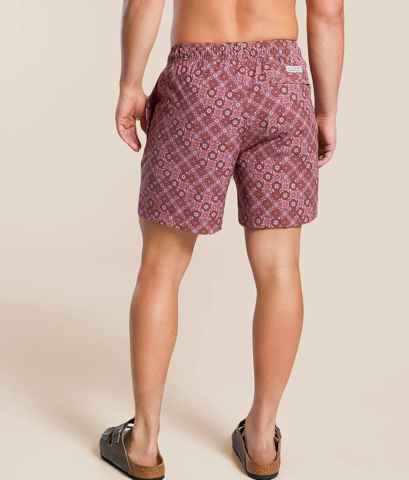 Bottoms|Swimwear | Fair Harbor The Bayberry Sand Dollar Stretch Swim Trunks Coral