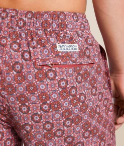 Bottoms|Swimwear | Fair Harbor The Bayberry Sand Dollar Stretch Swim Trunks Coral