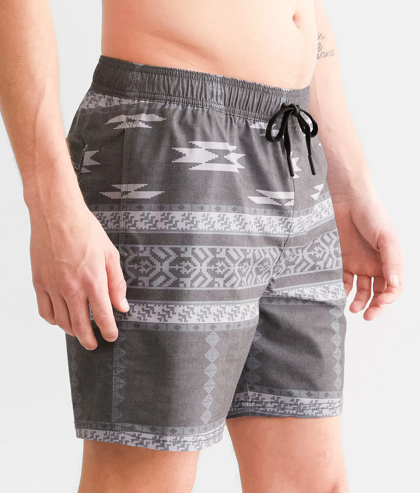 Hooey The Bigwake Stretch Swim Trunks Charcoal Aztec Online