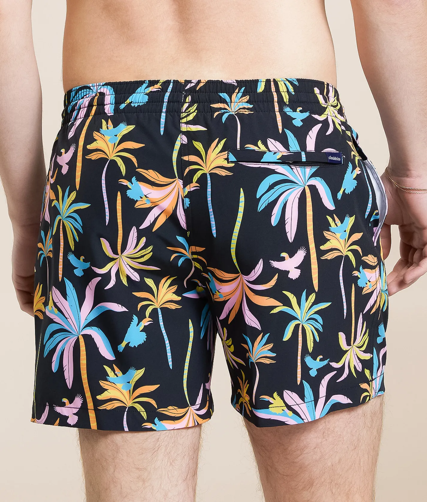 Bottoms|Swimwear | Chubbies The Night Light Stretch Swim Trunks Black