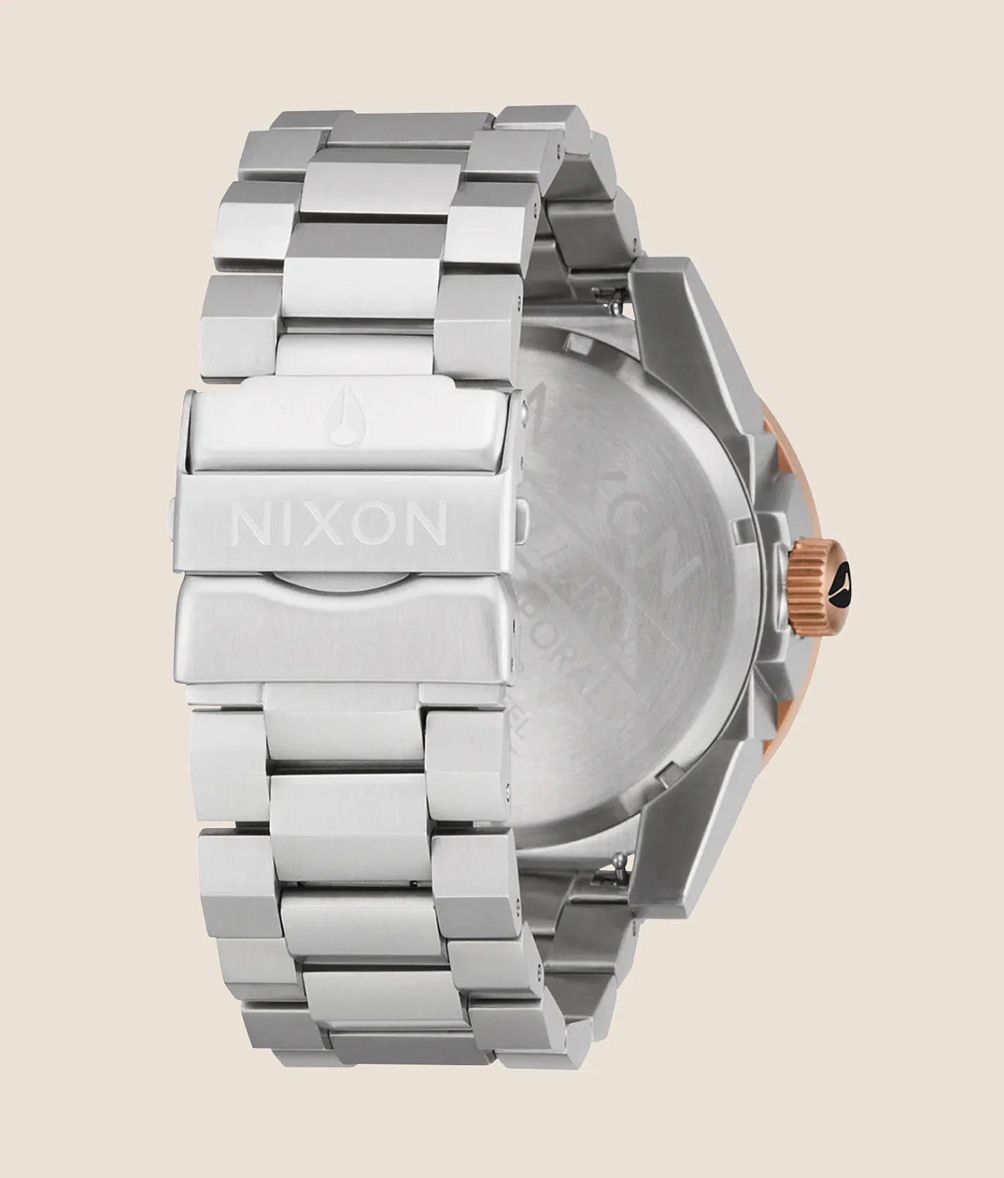 Nixon The Corporal Watch Silver Rose Gold Black