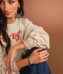 Tops | Sterling & Stitch The Cowboy Tour Oversized Pullover Birch