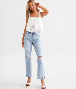 Jeans|Sale Jeans | Willow & Root The Cropped Rise Up Jean Jade Plant