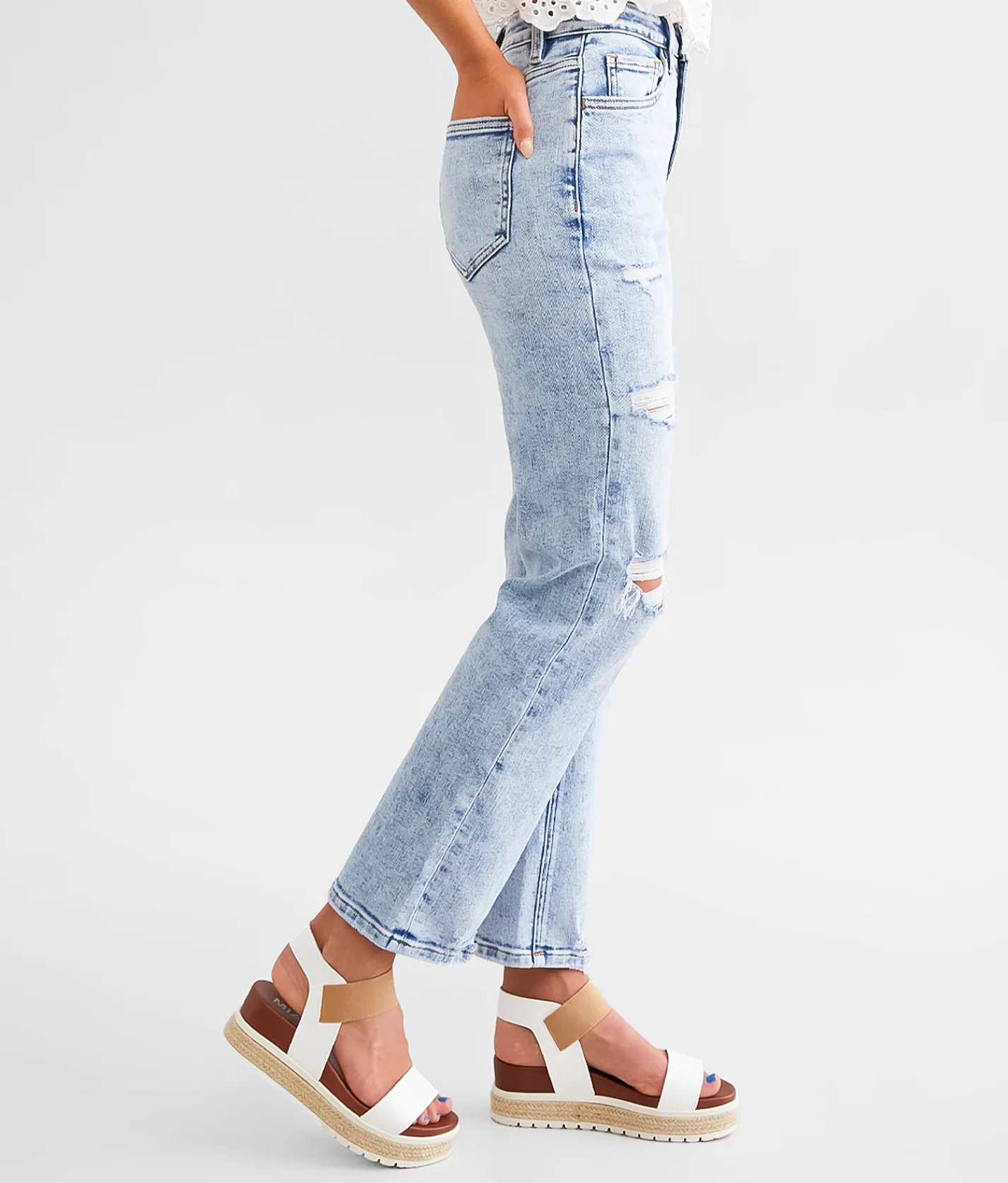 Jeans|Sale Jeans | Willow & Root The Cropped Rise Up Jean Jade Plant