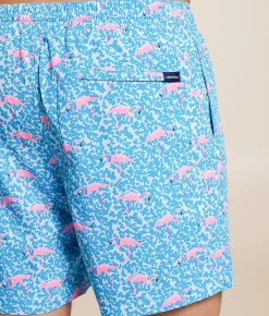 Bottoms | Chubbies The Domingos Are For Flamingos Stretch Swim Trunks Bright Blue Solid