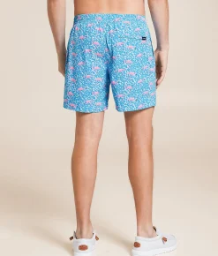 Bottoms | Chubbies The Domingos Are For Flamingos Stretch Swim Trunks Bright Blue Solid