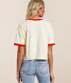 Tops | Merch Traffic The Doors Cropped Band T-Shirt White Red