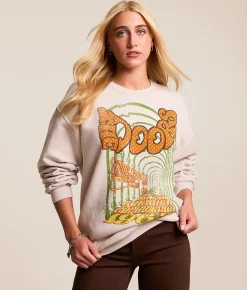 Tops | Merch Traffic The Doors Oversized Band Pullover Oatmeal