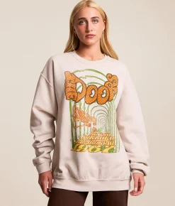 Tops | Merch Traffic The Doors Oversized Band Pullover Oatmeal