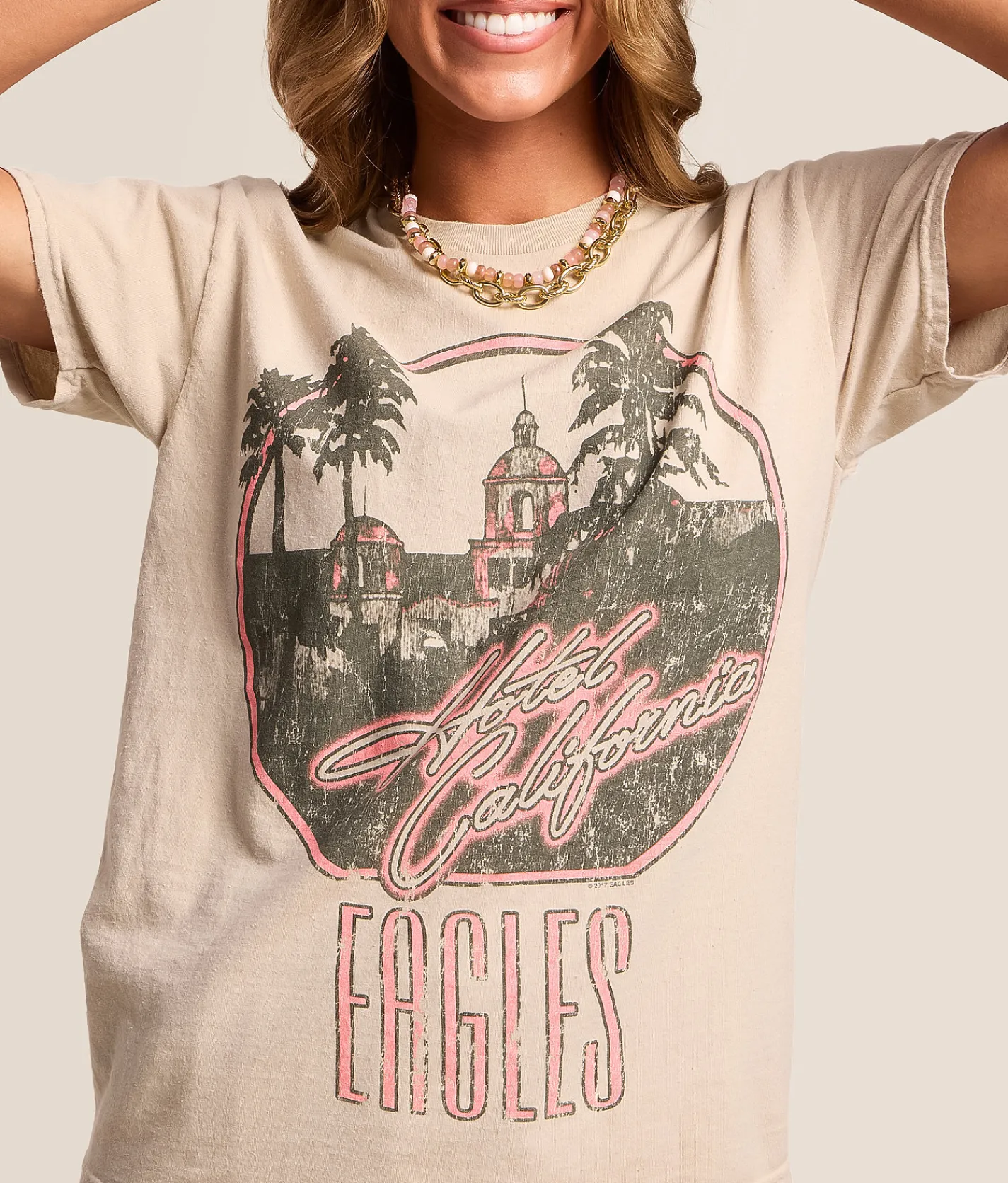 Tops | Merch Traffic The Eagles Oversized Band T-Shirt Natural