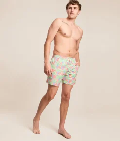 Chubbies The Easy Breezys Stretch Swim Trunks Coral Hot