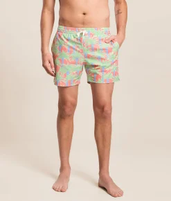 Chubbies The Easy Breezys Stretch Swim Trunks Coral Hot
