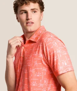 Chubbies The Easygoer Performance Polo Coral Clearance