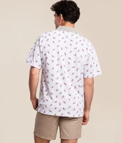 Tops | Devereux Golf The El Bruno Performance Polo Mineral White