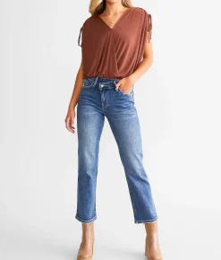 Willow & Root The Everyday Cropped Straight Stretch Jean Calantha Clearance
