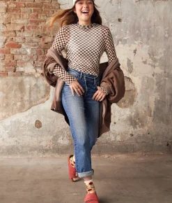 Willow & Root The Everyday Cropped Straight Stretch Jean Calantha Clearance