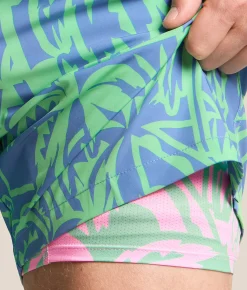 Chubbies The Frond Farewell Stretch Swim Trunks Bright Green Hot