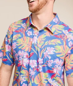 Chubbies The Garden Glow Performance Polo Medium Blue Sale