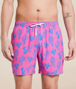 Bottoms|Swimwear | Chubbies The Grand Mirage Stretch Swim Trunks Bright Pink