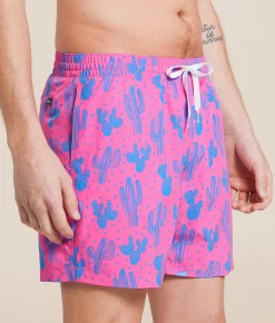 Bottoms|Swimwear | Chubbies The Grand Mirage Stretch Swim Trunks Bright Pink