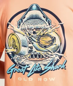 Old Row The Great Lite Shark T-Shirt Neon Cantaloupe Hot