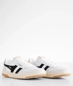 Gola® The Hawk Leather Sneaker White Black Gold Discount