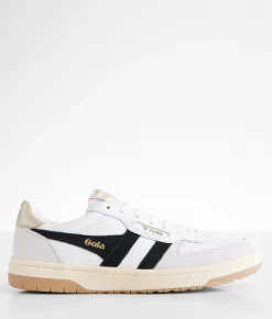 Gola® The Hawk Leather Sneaker White Black Gold Discount